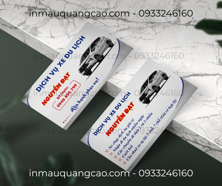 Mẫu danh thiếp xe dịch vụ - in danh thiếp Bình Dương