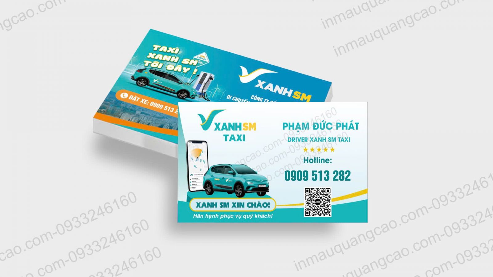 In card visit taxi xanh sm - in card visit giá rẻ Bình Dương