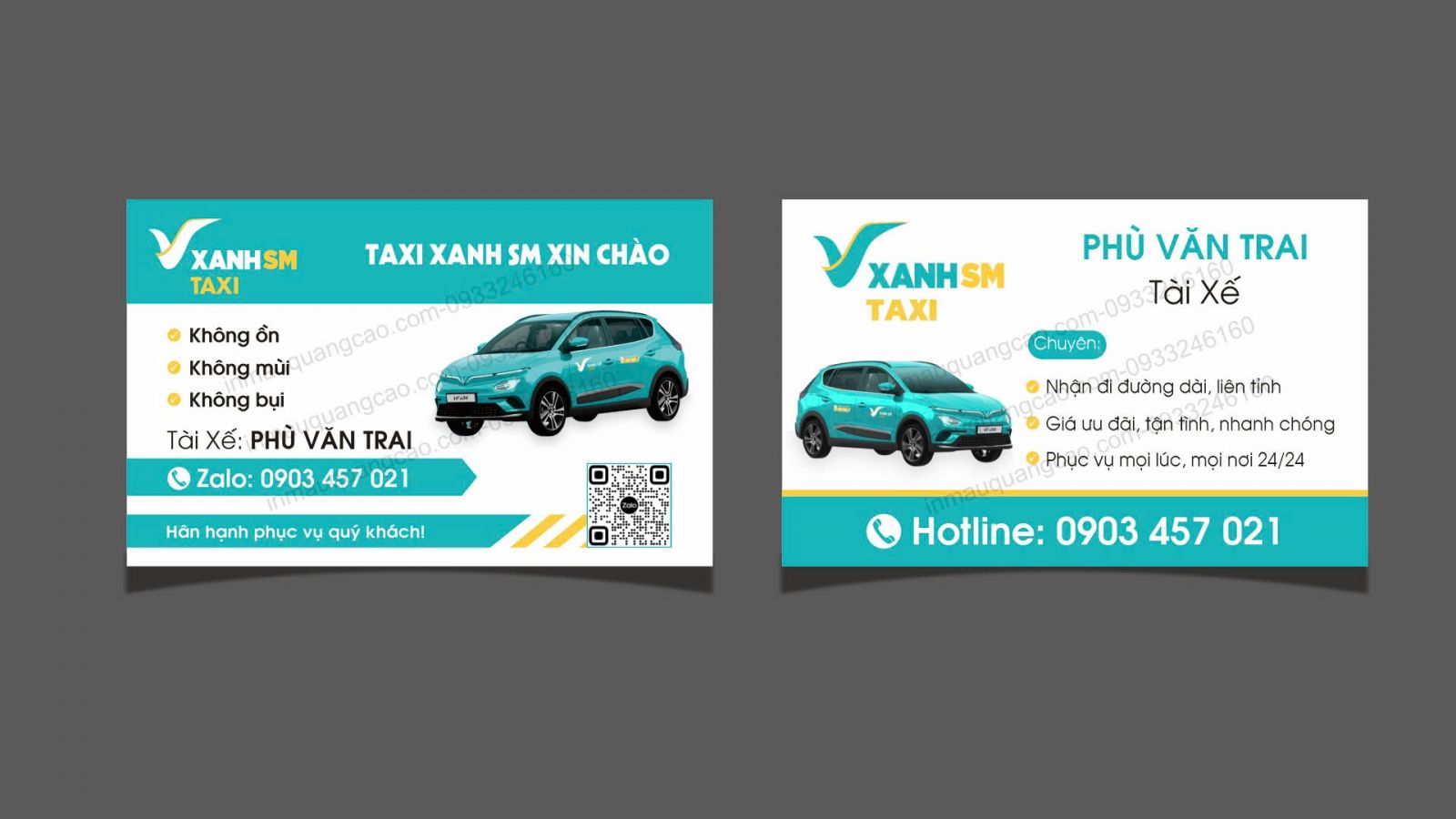 Mẫu danh thiếp name card xe Xanh SM