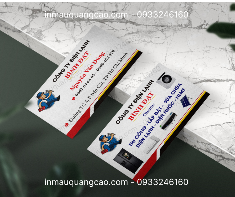 Mẫu card visit điện lạnh - in card visit Bình Dương TPHCM