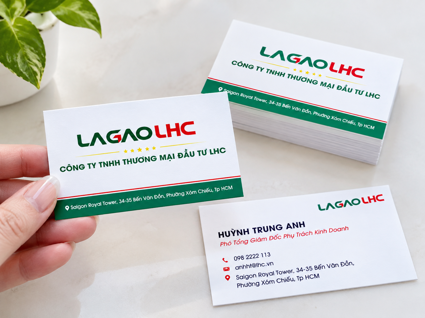 Mẫu card visit cty LHC đẹp - in card visit TPHCM Bình Dương