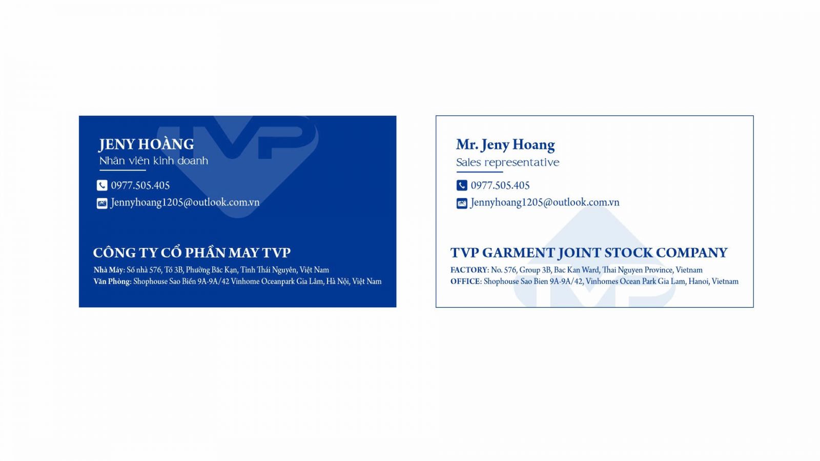 Mẫu danh thiếp cty may tại Hà Nội - in danh thiếp HÀ Nội 