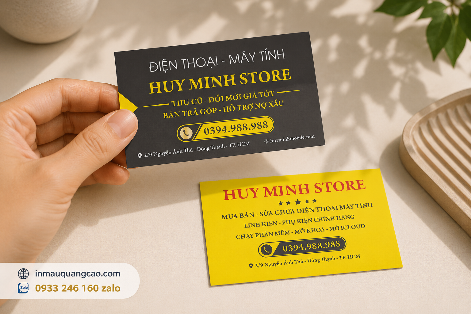 Mẫu card visit của hàng điện thoại máy tính - in card visit bình dương