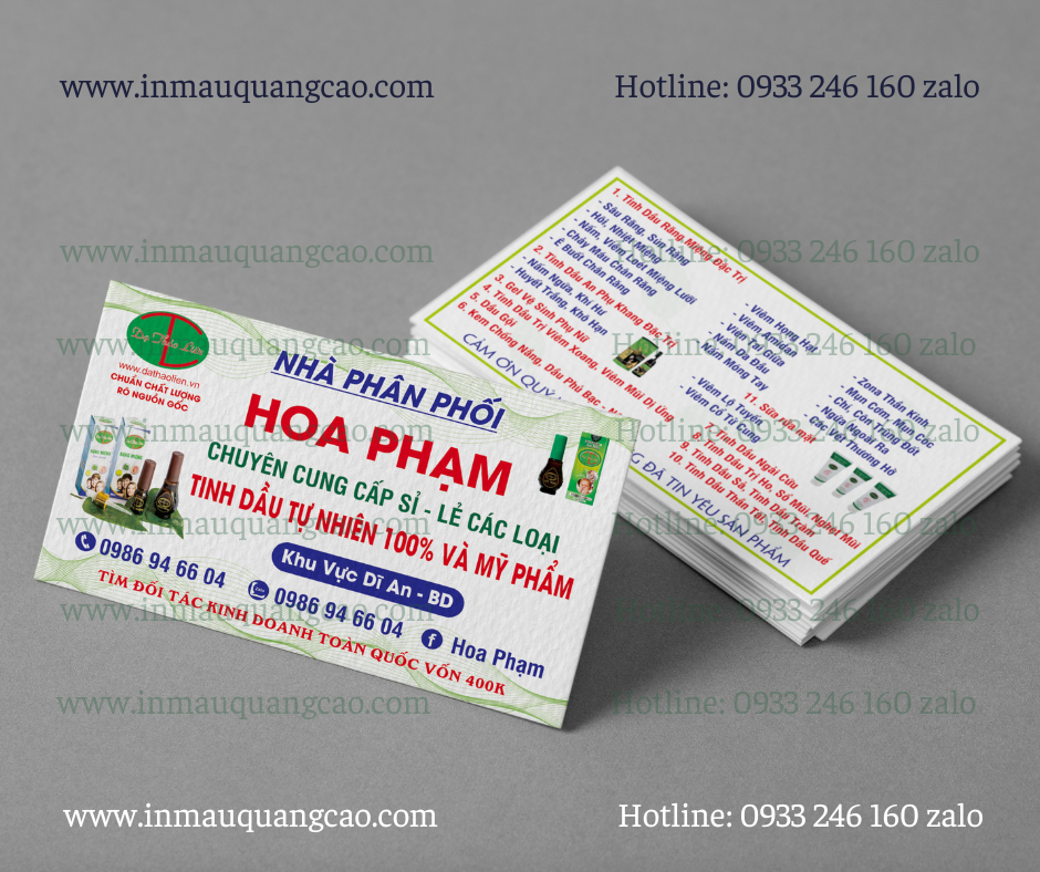 Mẫu card visit bán hàng online đẹp - in name card Bình Dương