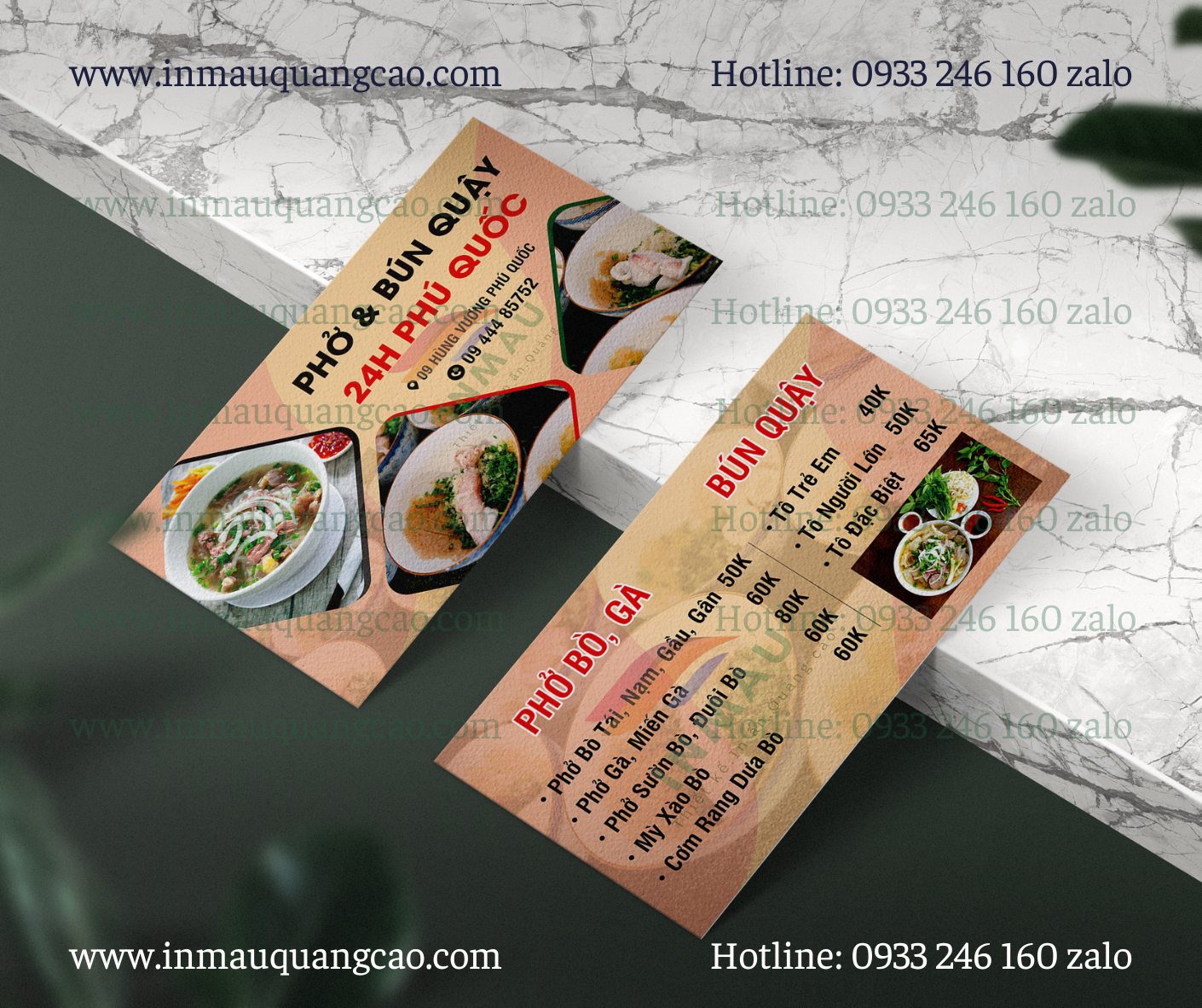 in card visit nhà hàng quán ăn ở Hớn Quảng, Bình Phước