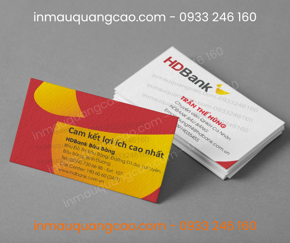 Mẫu card visit ngânn hàng HD Bank - in card visit An Phú Bình Dương TPHCM