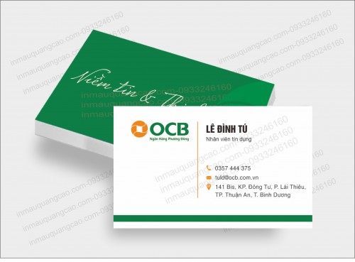 MẪU CARD VISIT NGÂN HÀNG OCB