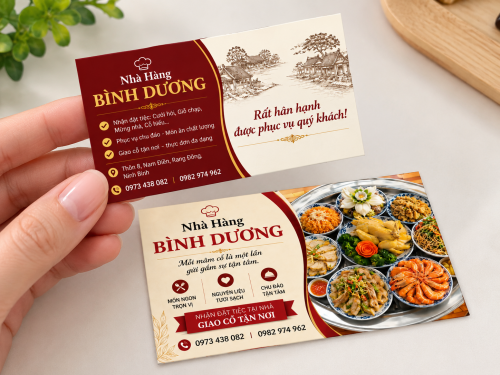 MẪU CARD VISIT DANH THIẾP NHÀ HÀNG BÌNH DƯƠNG