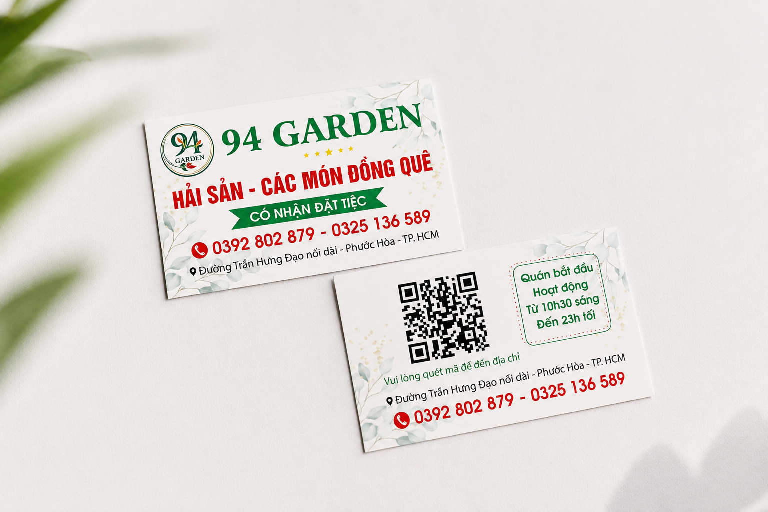 Mẫu card visit nhà hàng đẹp - in card visit Bình Dương TPHCM