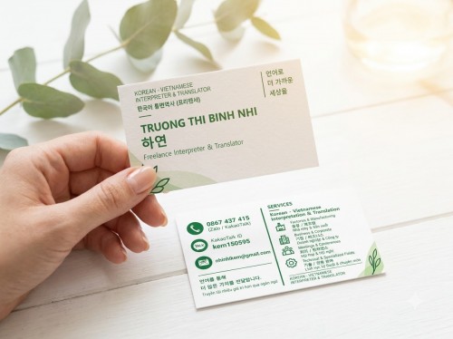 MẪU CARD VISIT TIẾNG HÀN ĐẸP