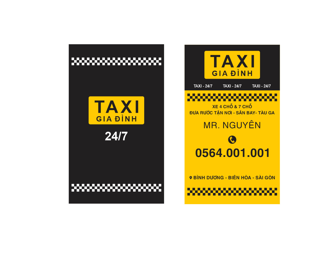 Mẫu name card Taxi gia đình - in name card Xuân Lộc Đồng Nai