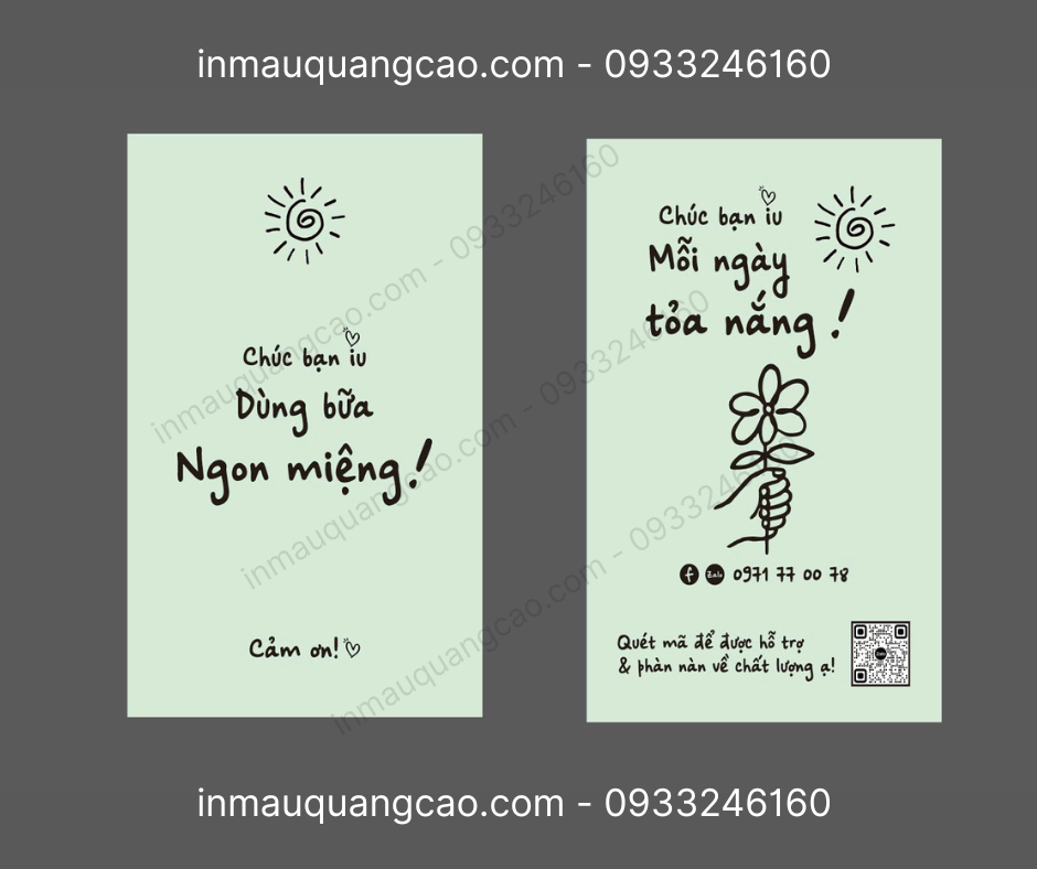 In thẻ cảm ơn giá rẻ tại Bình Dương