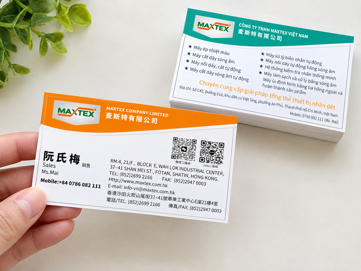 Mẫu card visit cty song ngữ Trung Việt - in card visit An Phú TPHCM Mẫu card visit cty song ngữ Trung Việt - in card visit An Phú TPHCM