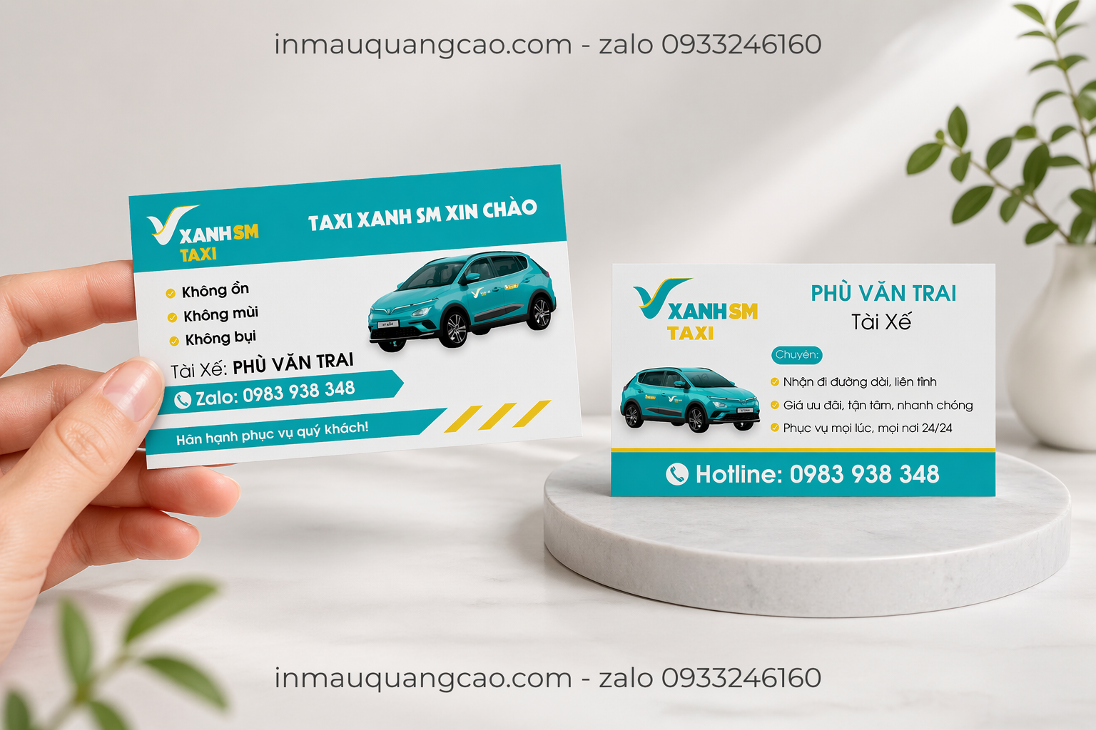 Mẫu card visit xanh SM - Green SM - in card visit Bình Dương