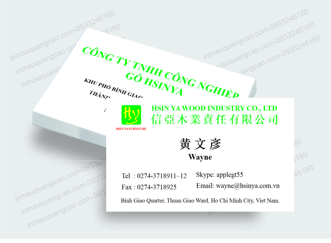 Mẫu card visit công ty gỗ - in card visit Tân Uyên TPHCM