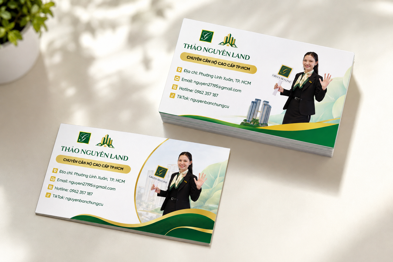 Mẫu danh thiếp cty Bất Động Sản - in danh thiếp Bình Dương TPHCM