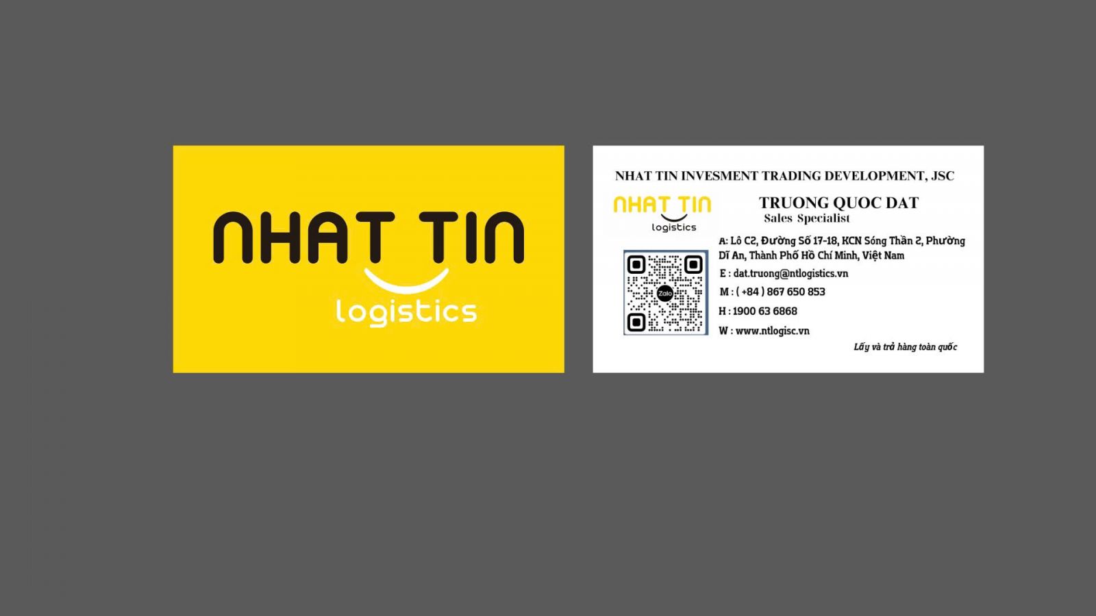 In danh thiếp cty Nhat Tin logistic - in danh thiếp giá rẻ Dĩ An TPHCM