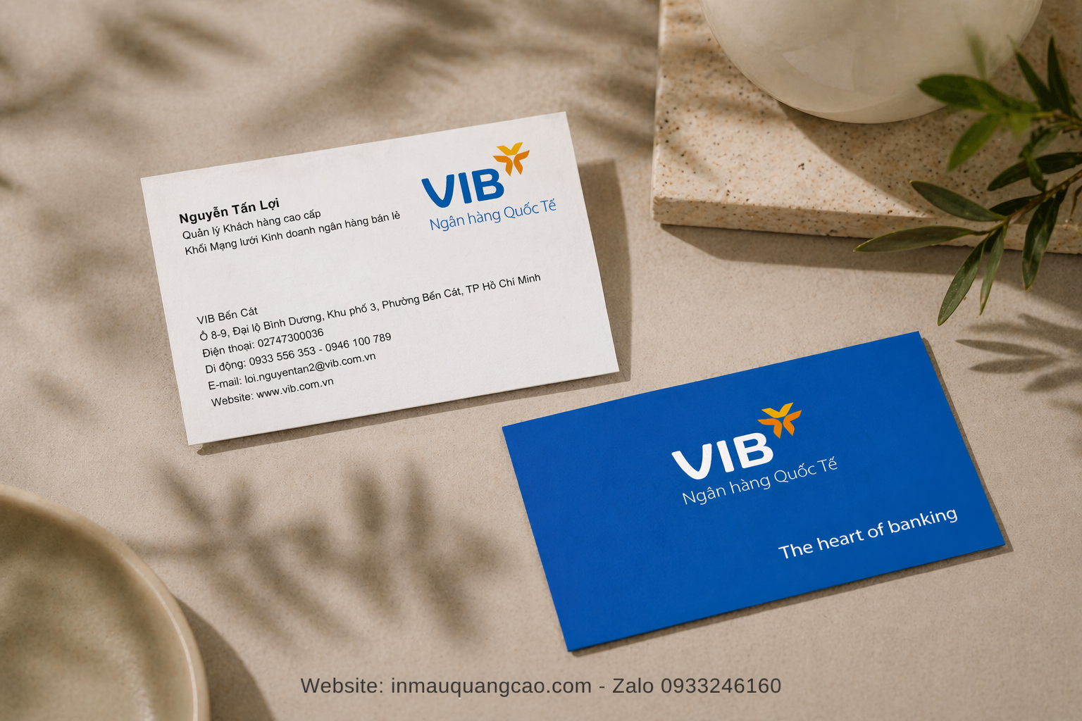 In danh thiếp ngân hàng Vibank- in danh thiếp Bình Dương