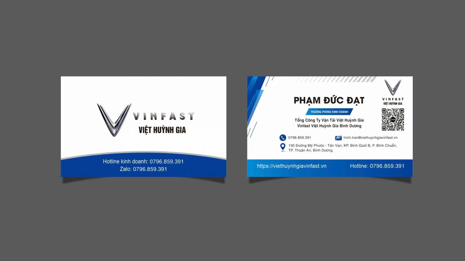 Mẫu danh thiếp Vinfast đẹp - in danh thiếp Bình Dương, TPHCM