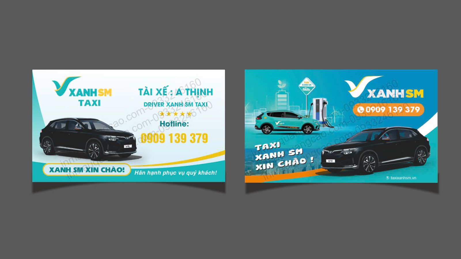 Mẫu danh thiếp Xanh SM đẹp