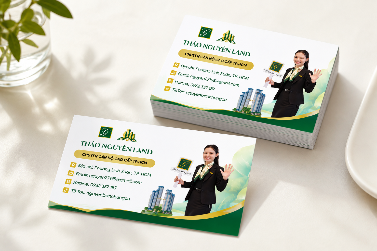 Mẫu name card cty Bất Động Sản - in danh thiếp Bình Dương TPHCM