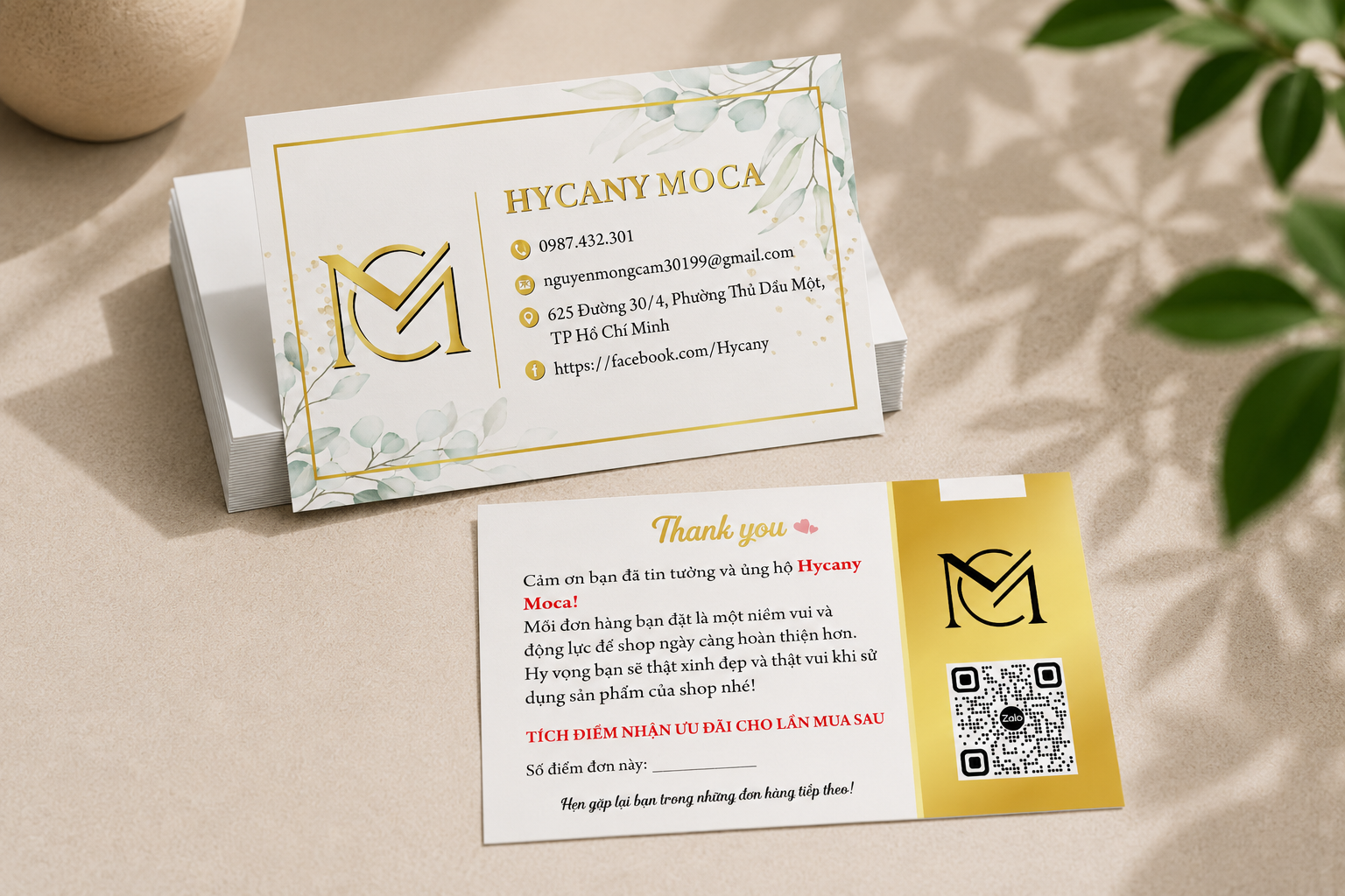 Mẫu name card thẻ cảm ơn đẹp - in name card Bình Dương TPHCM