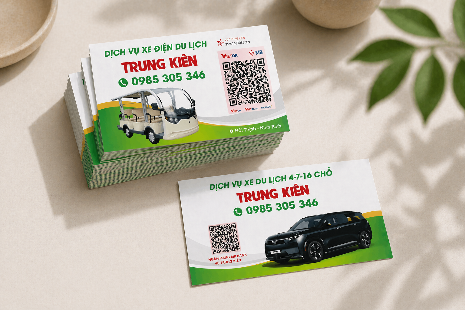 Mẫu danh thiếp dịch vụ xe Điện - in danh thiếp Bình Dương