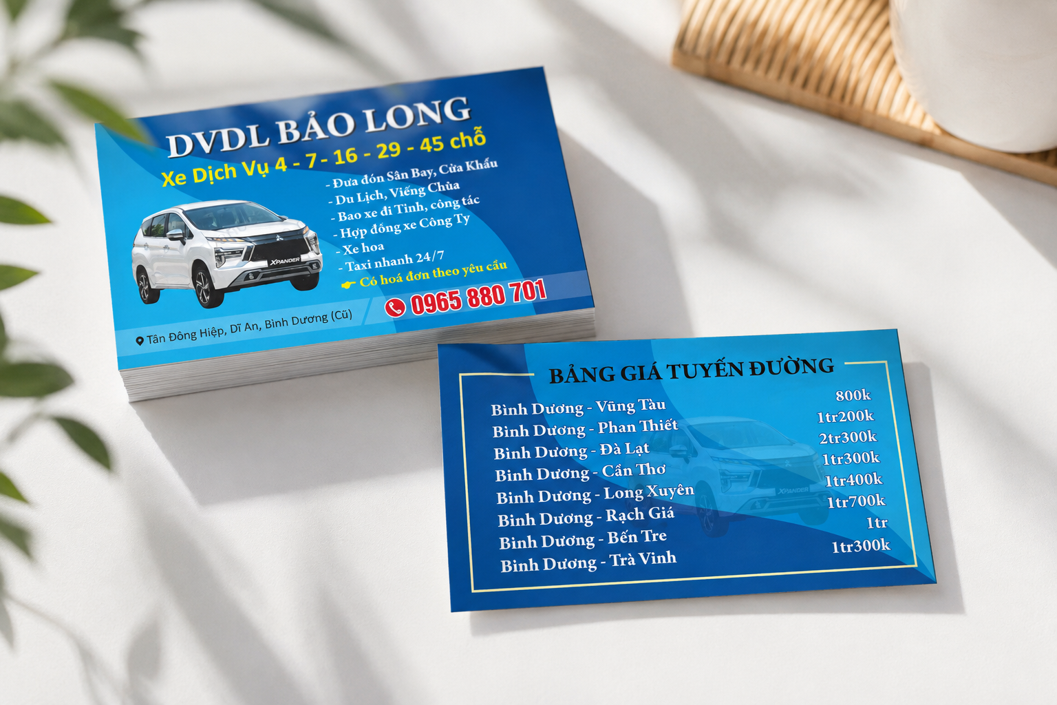 Mẫu name card xe dvdl - in name card Bình Dương TPHCM