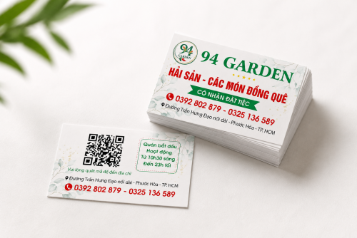 MẪU CARD VISIT NHÀ HÀNG 94 GARDEN