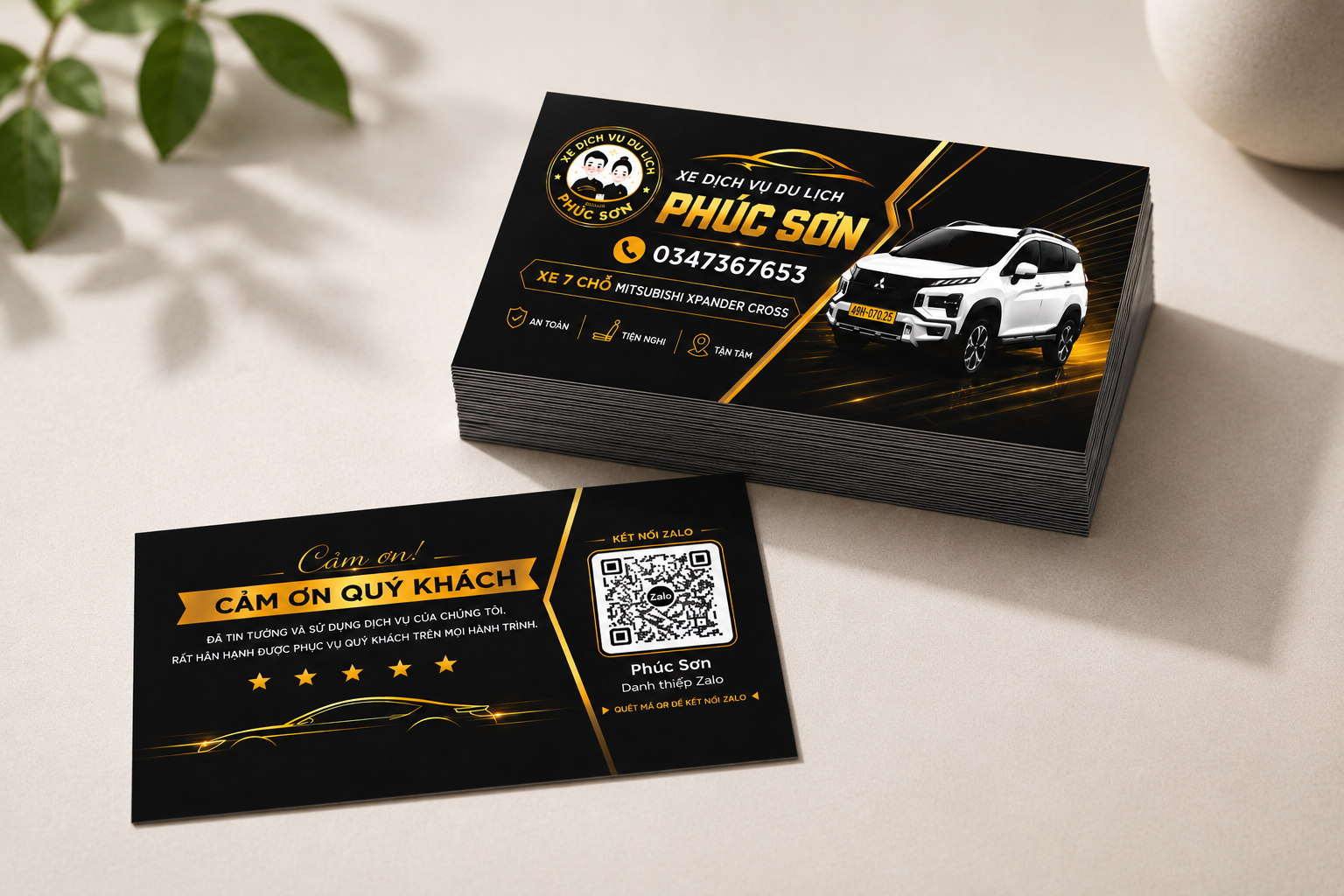 In name card visit xe dịch vụ du lịch giá rẻ Bình Dương TPHCM