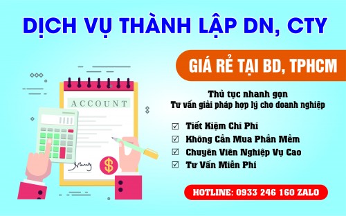 DỊCH VỤ THÀNH LẬP  CTY DOANH NGHIỆP TẠI BÌNH DƯƠNG TPHCM